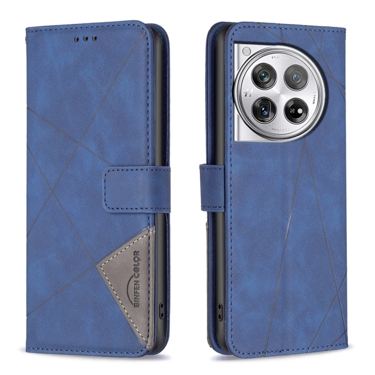 BF05 Magnetic Buckle Rhombus Texture Leather Phone Case, For OnePlus 12 5G