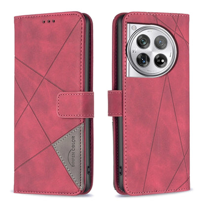 BF05 Magnetic Buckle Rhombus Texture Leather Phone Case, For OnePlus 12 5G
