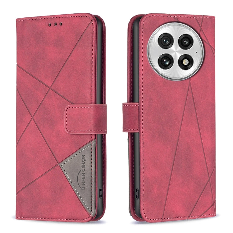 BF05 Magnetic Buckle Rhombus Texture Leather Phone Case, For OnePlus 13, For OnePlus Nord 4, For OnePlus Nord CE4 Lite Global, For OnePlus 12R