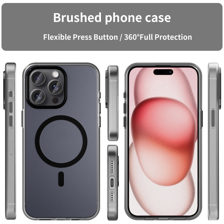 MagSafe Frosted Translucent TPU + PC Full Coverage Phone Case, For iPhone 15 Pro Max, For iPhone 15 Pro