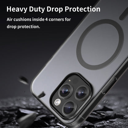 MagSafe Frosted Translucent TPU + PC Full Coverage Phone Case, For iPhone 15 Pro Max, For iPhone 15 Pro