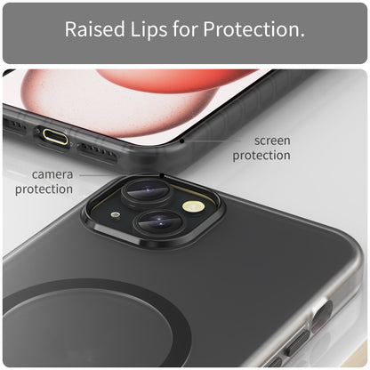 MagSafe Frosted Translucent TPU + PC Full Coverage Phone Case, For iPhone 15 Plus, For iPhone 15