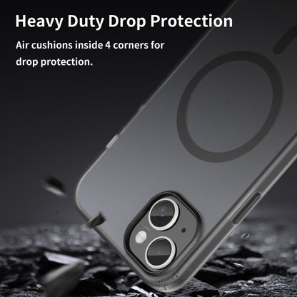 MagSafe Frosted Translucent TPU + PC Full Coverage Phone Case, For iPhone 15 Plus, For iPhone 15