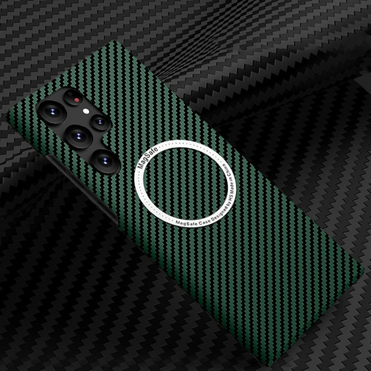 Carbon Fiber Texture MagSafe Magnetic Phone Case, For Samsung Galaxy S25 5G, For Samsung Galaxy S25+ 5G, For Samsung Galaxy S25 Ultra 5G