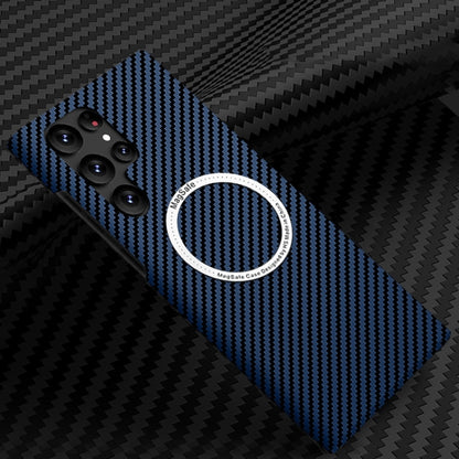 Carbon Fiber Texture MagSafe Magnetic Phone Case, For Samsung Galaxy S25 5G, For Samsung Galaxy S25+ 5G, For Samsung Galaxy S25 Ultra 5G