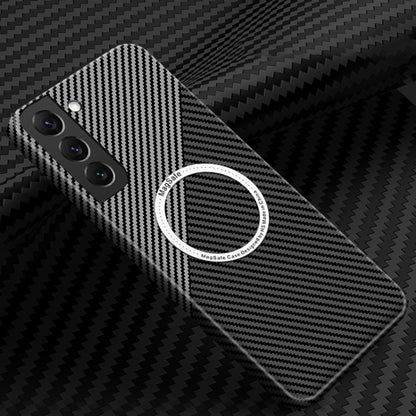 Carbon Fiber Texture MagSafe Magnetic Phone Case, For Samsung Galaxy S25 5G, For Samsung Galaxy S25+ 5G, For Samsung Galaxy S25 Ultra 5G