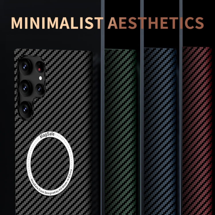 Carbon Fiber Texture MagSafe Magnetic Phone Case, For Samsung Galaxy S25 5G, For Samsung Galaxy S25+ 5G, For Samsung Galaxy S25 Ultra 5G