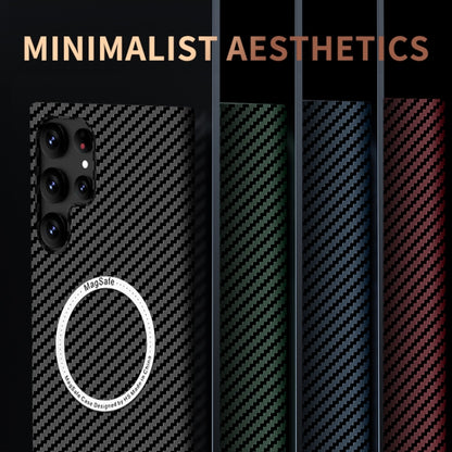 Carbon Fiber Texture MagSafe Magnetic Phone Case, For Samsung Galaxy S25 5G, For Samsung Galaxy S25+ 5G, For Samsung Galaxy S25 Ultra 5G