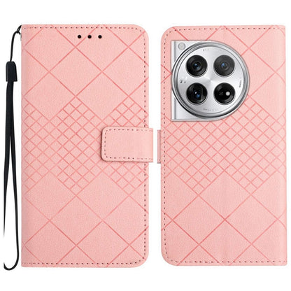 Rhombic Grid Texture Leather Phone Case, For OnePlus Nord CE4, For OnePlus 12R 5G Global, For OnePlus 12 5G Global
