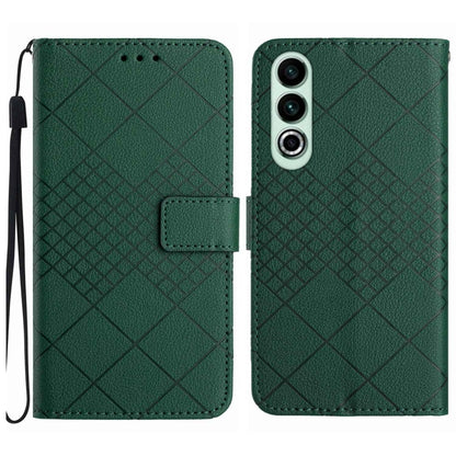 Rhombic Grid Texture Leather Phone Case, For OnePlus Nord CE4, For OnePlus 12R 5G Global, For OnePlus 12 5G Global