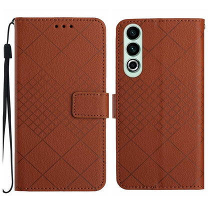 Rhombic Grid Texture Leather Phone Case, For OnePlus Nord CE4, For OnePlus 12R 5G Global, For OnePlus 12 5G Global