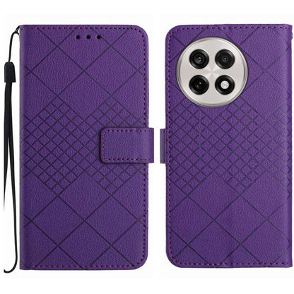 Rhombic Grid Texture Leather Phone Case, For OnePlus 13T, For OnePlus 13R, For OnePlus 13, For OnePlus Nord 4 5G
