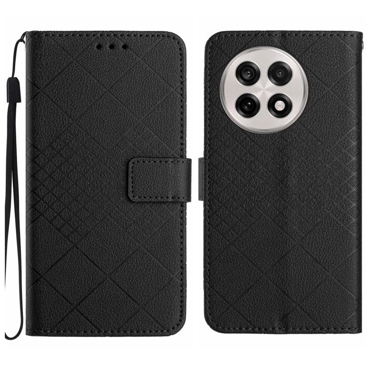 Rhombic Grid Texture Leather Phone Case, For OnePlus 13T, For OnePlus 13R, For OnePlus 13, For OnePlus Nord 4 5G