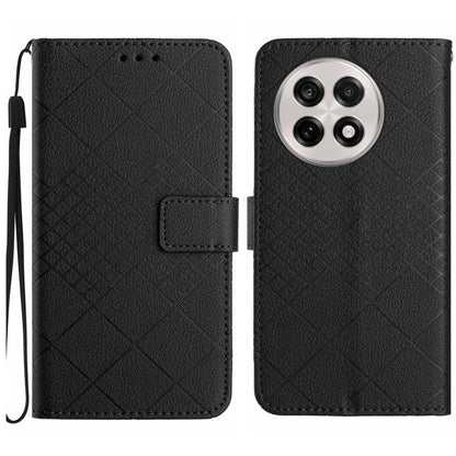 Rhombic Grid Texture Leather Phone Case, For OnePlus 13T, For OnePlus 13R, For OnePlus 13, For OnePlus Nord 4 5G