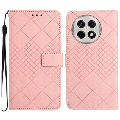 Rhombic Grid Texture Leather Phone Case, For OnePlus 13T, For OnePlus 13R, For OnePlus 13, For OnePlus Nord 4 5G