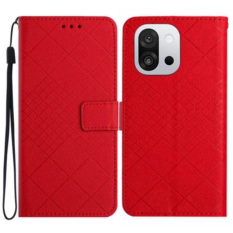 Rhombic Grid Texture Leather Phone Case, For OnePlus 13T, For OnePlus 13R, For OnePlus 13, For OnePlus Nord 4 5G