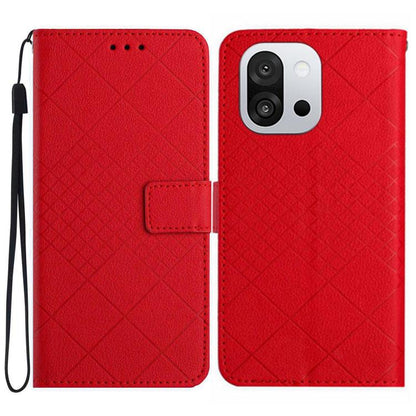 Rhombic Grid Texture Leather Phone Case, For OnePlus 13T, For OnePlus 13R, For OnePlus 13, For OnePlus Nord 4 5G