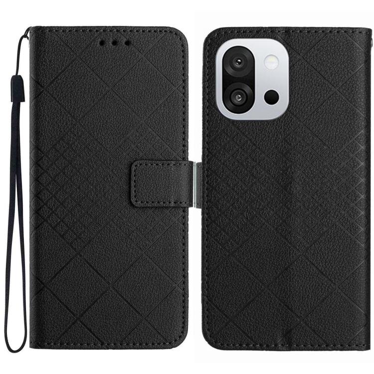Rhombic Grid Texture Leather Phone Case, For OnePlus 13T, For OnePlus 13R, For OnePlus 13, For OnePlus Nord 4 5G