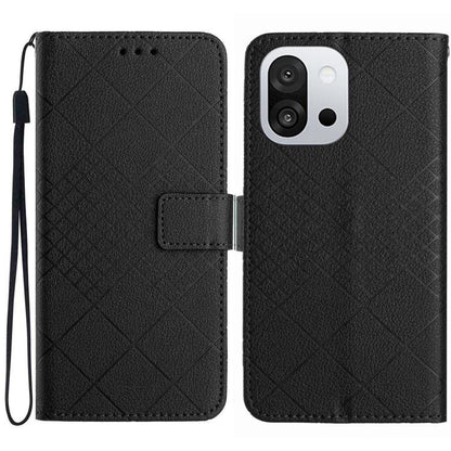 Rhombic Grid Texture Leather Phone Case, For OnePlus 13T, For OnePlus 13R, For OnePlus 13, For OnePlus Nord 4 5G