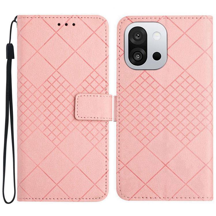 Rhombic Grid Texture Leather Phone Case, For OnePlus 13T, For OnePlus 13R, For OnePlus 13, For OnePlus Nord 4 5G