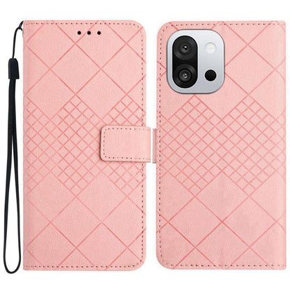 Rhombic Grid Texture Leather Phone Case, For OnePlus 13T, For OnePlus 13R, For OnePlus 13, For OnePlus Nord 4 5G