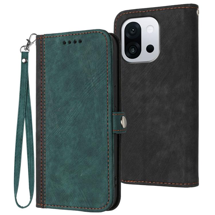 Side Buckle Double Fold Hand Strap Leather Phone Case, For OnePlus Turbo 6 / 6V, For OnePlus Ace 6, For OnePlus 15, For OnePlus 13T