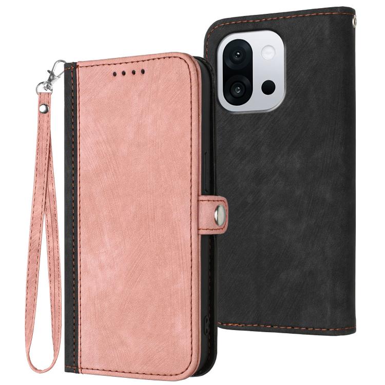 Side Buckle Double Fold Hand Strap Leather Phone Case, For OnePlus Turbo 6 / 6V, For OnePlus Ace 6, For OnePlus 15, For OnePlus 13T