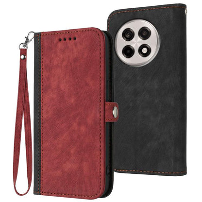 Side Buckle Double Fold Hand Strap Leather Phone Case, For OnePlus Ace 5 / 13R Global, For OnePlus 12, For OnePlus Ace 2V