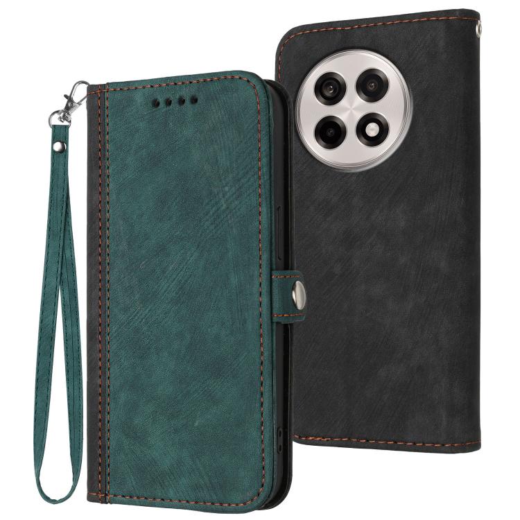 Side Buckle Double Fold Hand Strap Leather Phone Case, For OnePlus Ace 5 / 13R Global, For OnePlus 12, For OnePlus Ace 2V