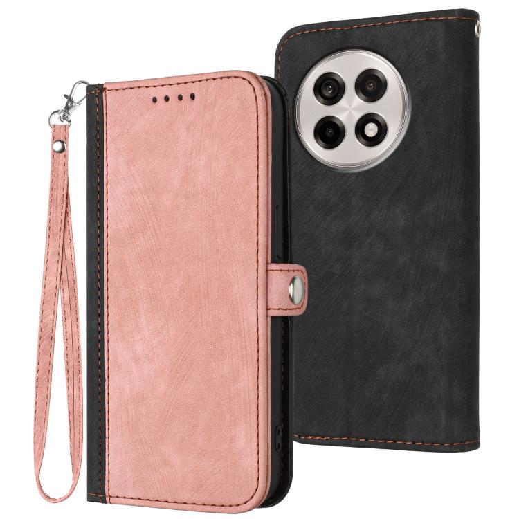 Side Buckle Double Fold Hand Strap Leather Phone Case, For OnePlus Ace 5 / 13R Global, For OnePlus 12, For OnePlus Ace 2V