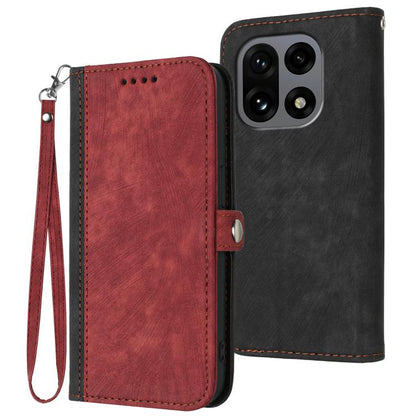 Side Buckle Double Fold Hand Strap Leather Phone Case, For OnePlus Turbo 6 / 6V, For OnePlus Ace 6, For OnePlus 15, For OnePlus 13T