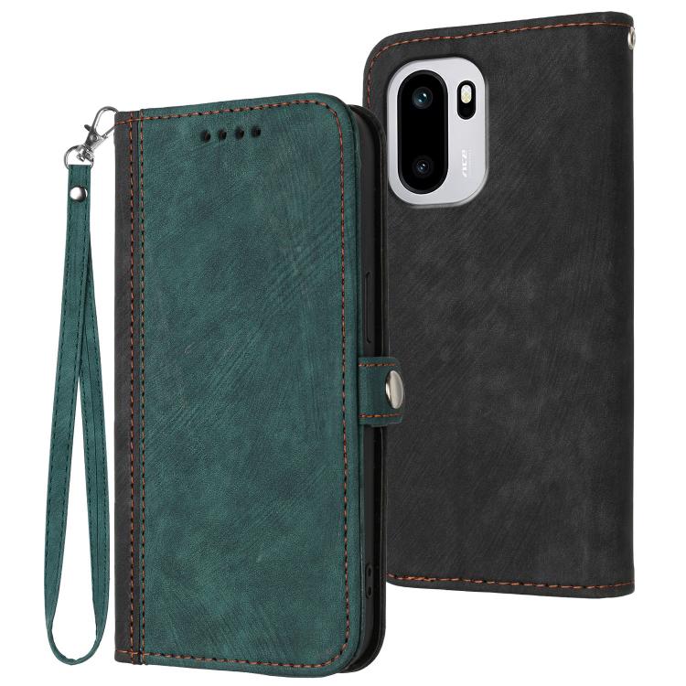 Side Buckle Double Fold Hand Strap Leather Phone Case, For OnePlus Turbo 6 / 6V, For OnePlus Ace 6, For OnePlus 15, For OnePlus 13T