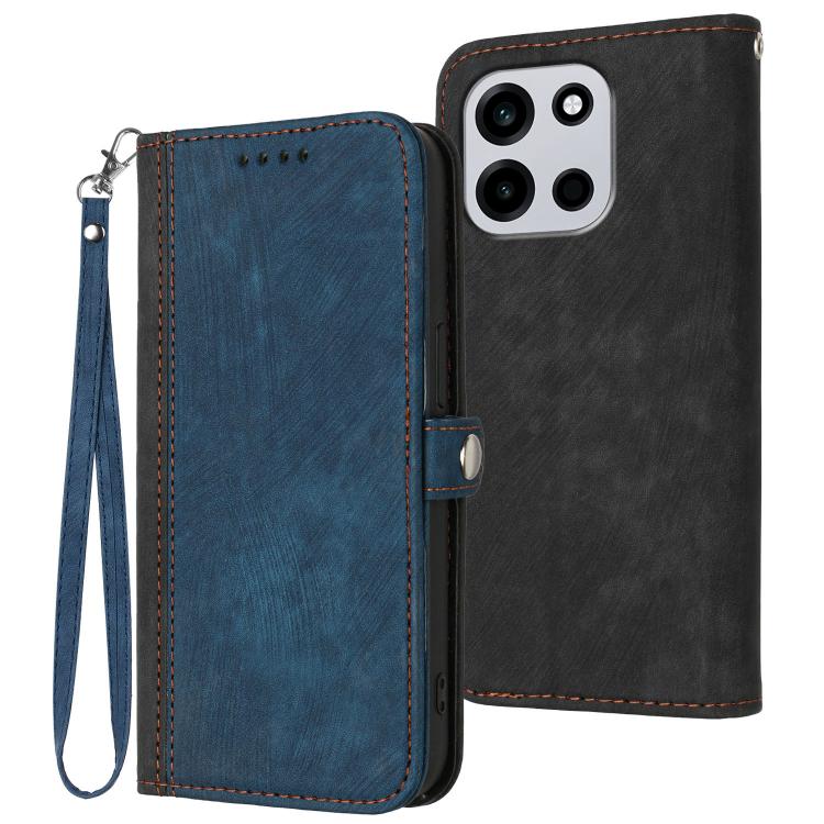 Side Buckle Double Fold Hand Strap Leather Phone Case, For OnePlus Turbo 6 / 6V, For OnePlus Ace 6, For OnePlus 15, For OnePlus 13T
