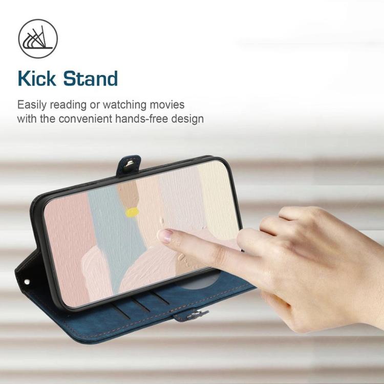 Side Buckle Double Fold Hand Strap Leather Phone Case, For OnePlus Turbo 6 / 6V, For OnePlus Ace 6, For OnePlus 15, For OnePlus 13T