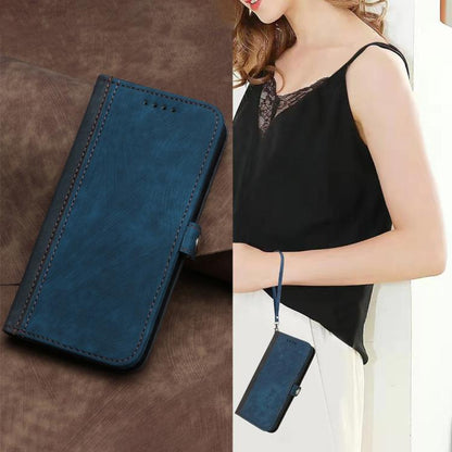 Side Buckle Double Fold Hand Strap Leather Phone Case, For OnePlus Turbo 6 / 6V, For OnePlus Ace 6, For OnePlus 15, For OnePlus 13T