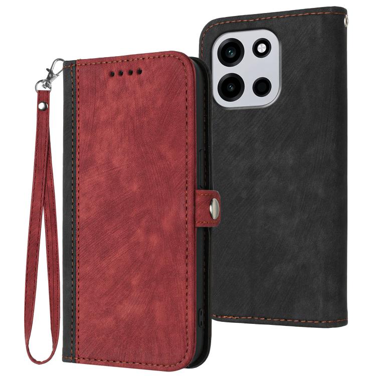 Side Buckle Double Fold Hand Strap Leather Phone Case, For OnePlus Turbo 6 / 6V, For OnePlus Ace 6, For OnePlus 15, For OnePlus 13T