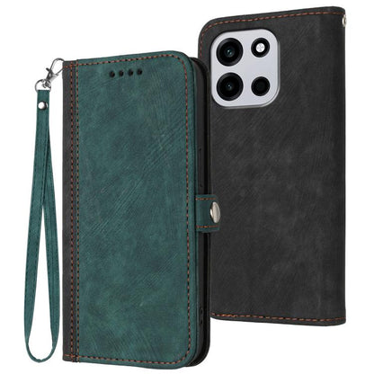 Side Buckle Double Fold Hand Strap Leather Phone Case, For OnePlus Turbo 6 / 6V, For OnePlus Ace 6, For OnePlus 15, For OnePlus 13T