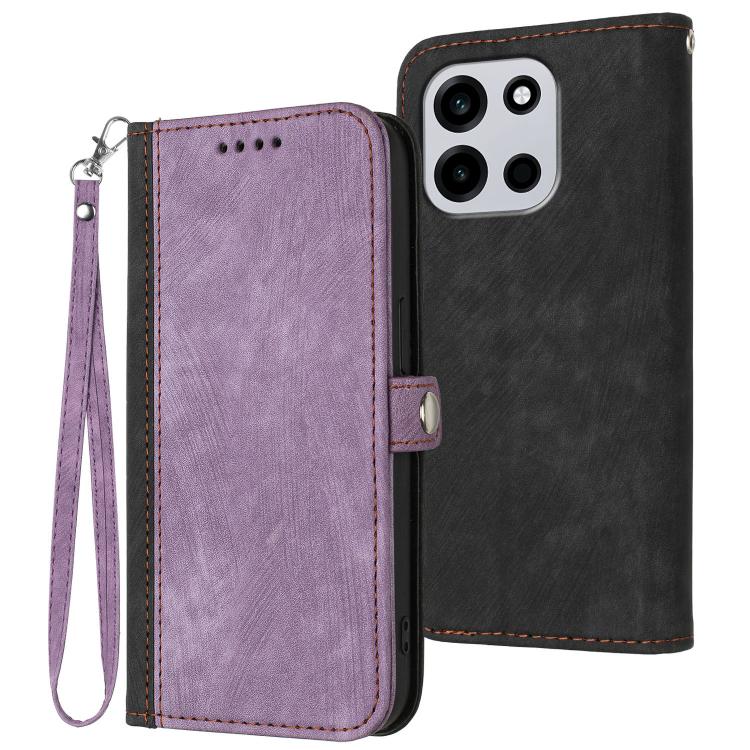 Side Buckle Double Fold Hand Strap Leather Phone Case, For OnePlus Turbo 6 / 6V, For OnePlus Ace 6, For OnePlus 15, For OnePlus 13T