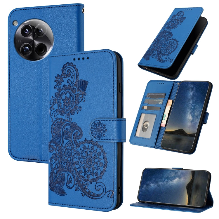 Datura Flower Embossed Flip Leather Phone Case, For OnePlus 13T, For OnePlus Ace 5 / 13R Global, For OnePlus 12