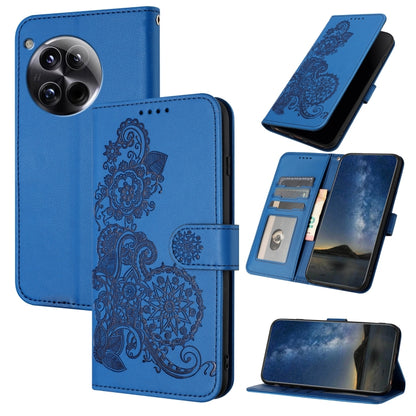 Datura Flower Embossed Flip Leather Phone Case, For OnePlus 13T, For OnePlus Ace 5 / 13R Global, For OnePlus 12