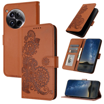 Datura Flower Embossed Flip Leather Phone Case, For OnePlus 13T, For OnePlus Ace 5 / 13R Global, For OnePlus 12