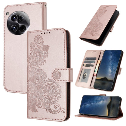 Datura Flower Embossed Flip Leather Phone Case, For OnePlus 13T, For OnePlus Ace 5 / 13R Global, For OnePlus 12