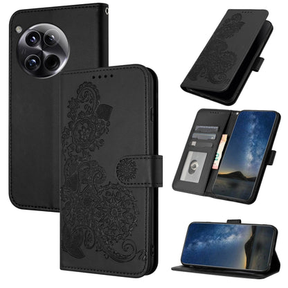 Datura Flower Embossed Flip Leather Phone Case, For OnePlus 13T, For OnePlus Ace 5 / 13R Global, For OnePlus 12