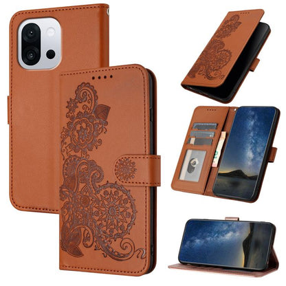 Datura Flower Embossed Flip Leather Phone Case, For OnePlus 13T, For OnePlus Ace 5 / 13R Global, For OnePlus 12