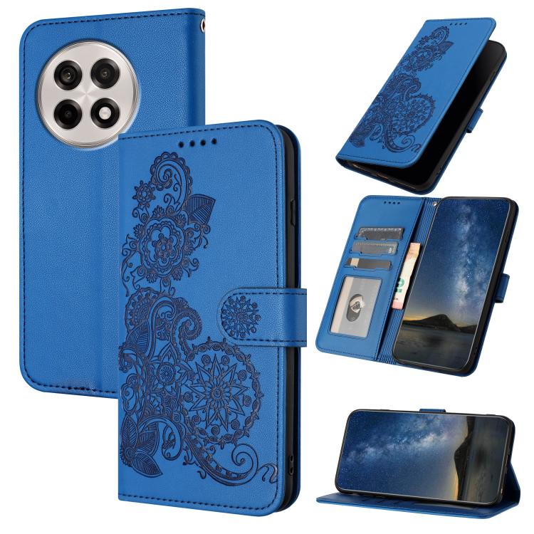Datura Flower Embossed Flip Leather Phone Case, For OnePlus 13T, For OnePlus Ace 5 / 13R Global, For OnePlus 12