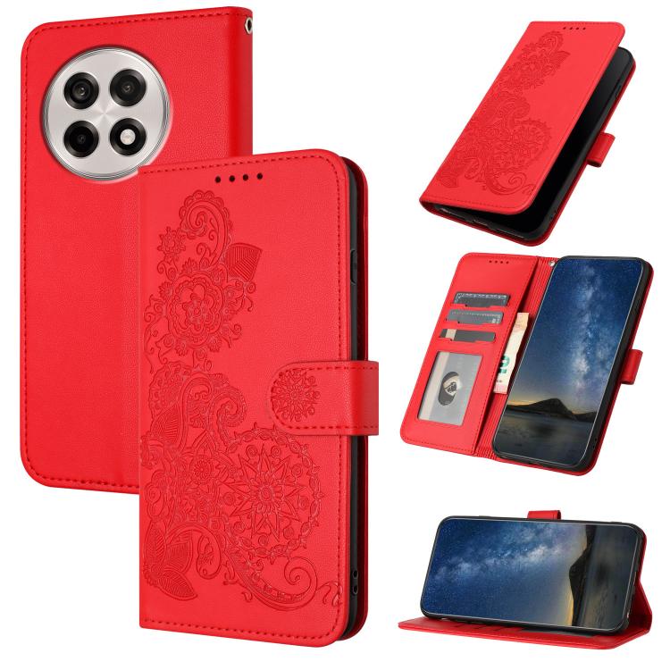 Datura Flower Embossed Flip Leather Phone Case, For OnePlus 13T, For OnePlus Ace 5 / 13R Global, For OnePlus 12