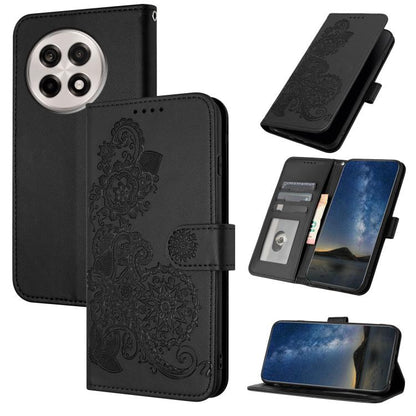 Datura Flower Embossed Flip Leather Phone Case, For OnePlus 13T, For OnePlus Ace 5 / 13R Global, For OnePlus 12