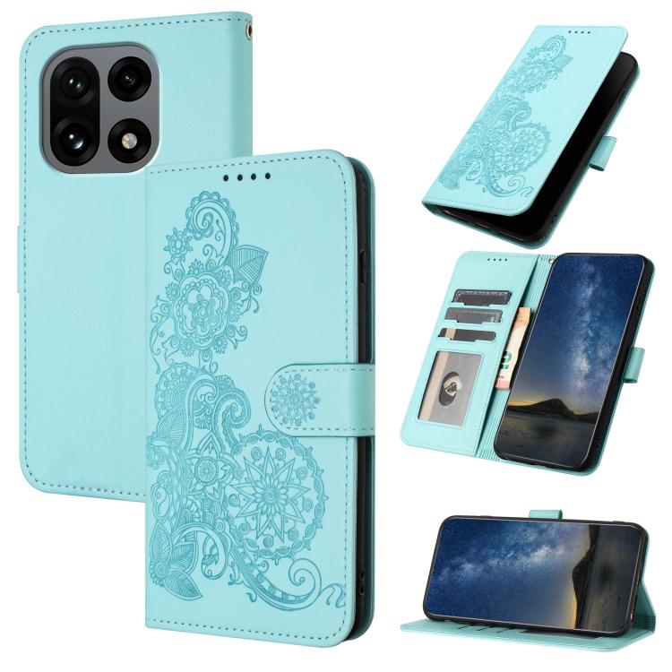 Datura Flower Embossed Flip Leather Phone Case, For OnePlus Turbo 6 / 6V, For OnePlus Ace 6, For OnePlus 15