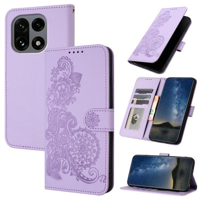Datura Flower Embossed Flip Leather Phone Case, For OnePlus Turbo 6 / 6V, For OnePlus Ace 6, For OnePlus 15