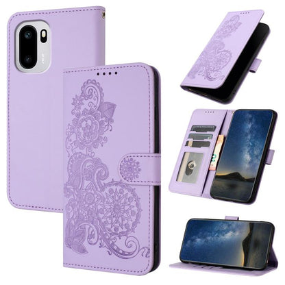 Datura Flower Embossed Flip Leather Phone Case, For OnePlus Turbo 6 / 6V, For OnePlus Ace 6, For OnePlus 15